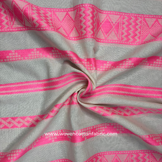 Pattern Prism Pink Jacquard Fabric, Per Meter