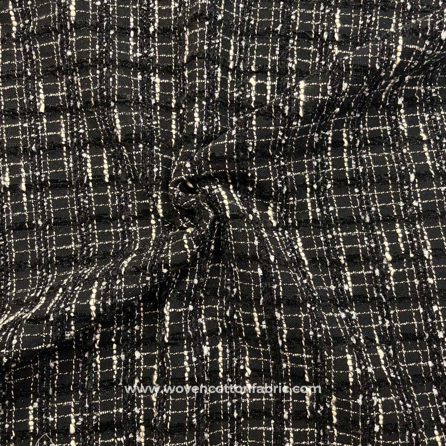 Monochrome Heritage Weave Jacquard Fabric, Per Meter