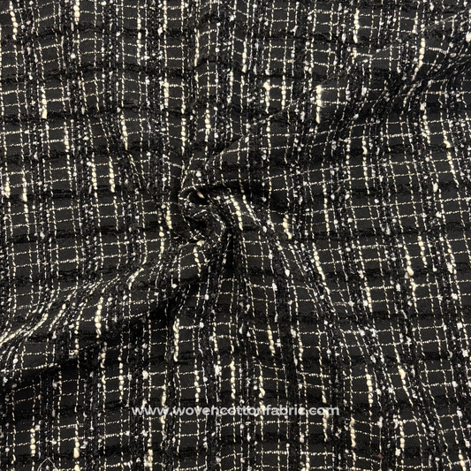 Monochrome Heritage Weave Jacquard Fabric, Per Meter