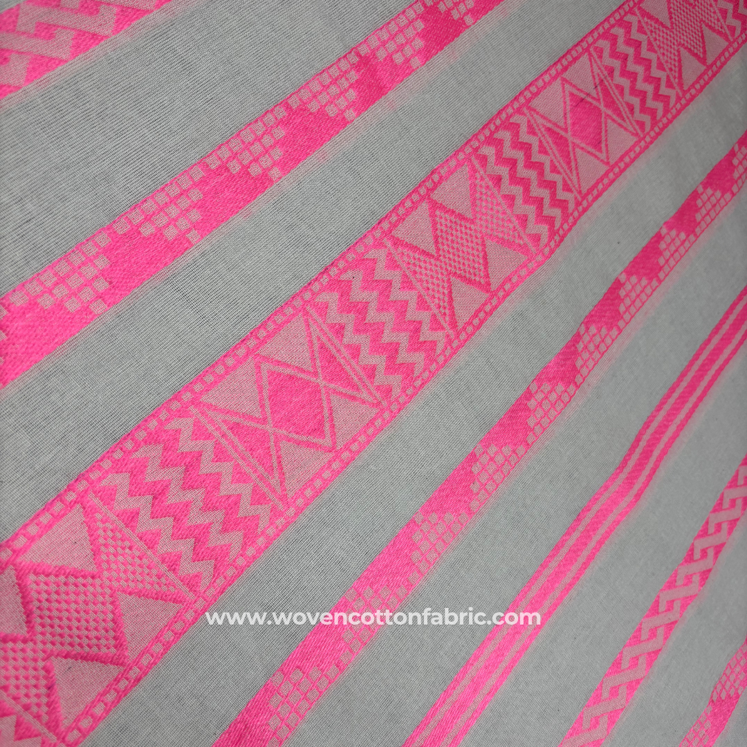 Pattern Prism Pink Jacquard Fabric, Per Meter