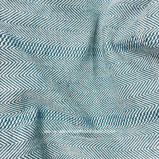 Velo Flow Blue Cotton Jacquard Fabric, Per Meter