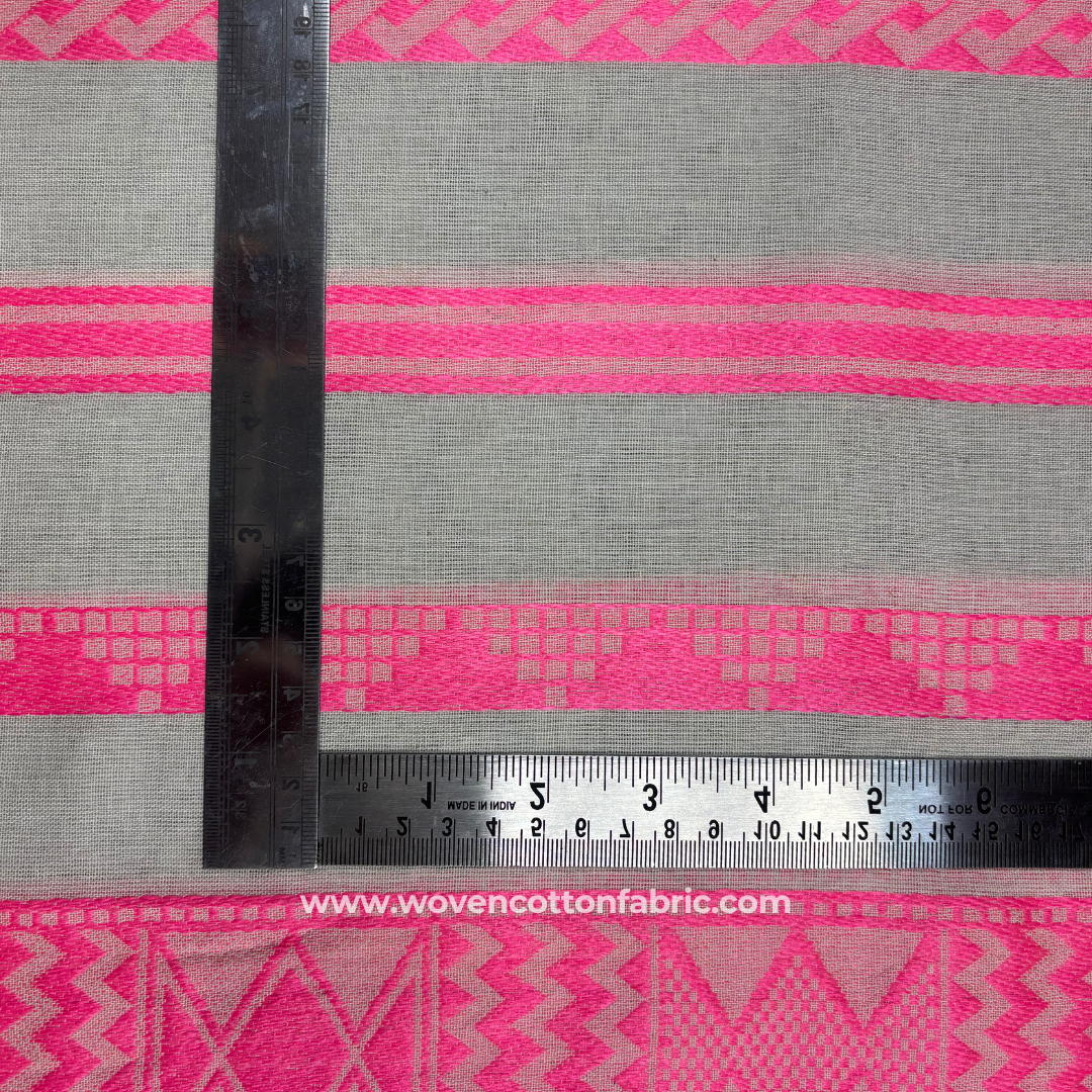 Pattern Prism Pink Jacquard Fabric, Per Meter