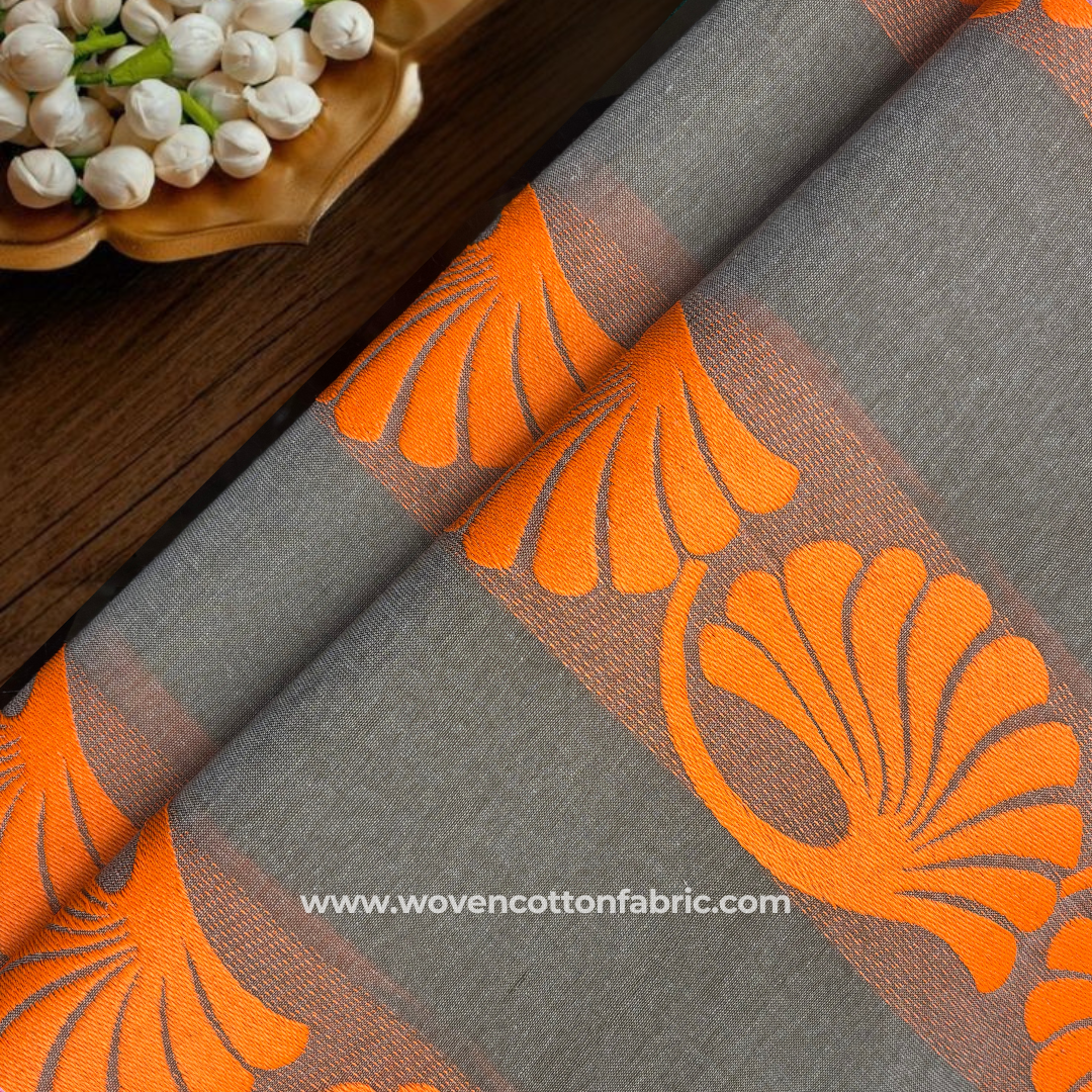 Modern Sambalpuri Motif Cotton Jacquard Fabric, Per Meter