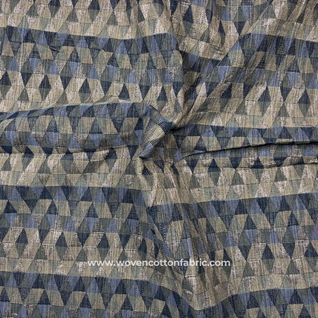 Tessera Patterns Golden Cotton Jacquard Fabric,Per Meter