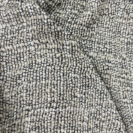 Symmetry Grid Beige Cotton Jacquard Fabric ,A4 Swatch