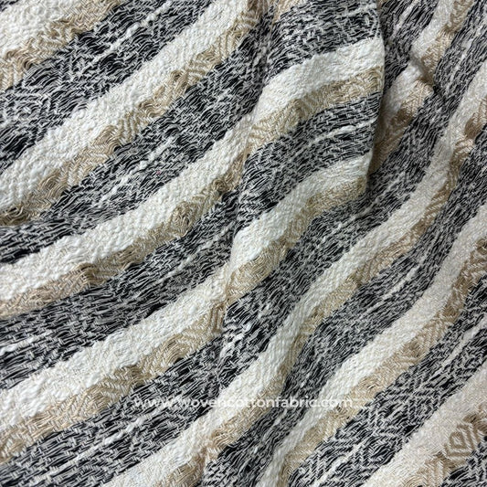 Surgeloom Black Cotton Jacquard  Fabric, A4 Swatch