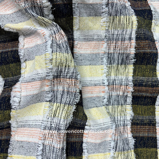 Cloud Ripples White Cotton Jacquard Fabric ,A4 Swatch