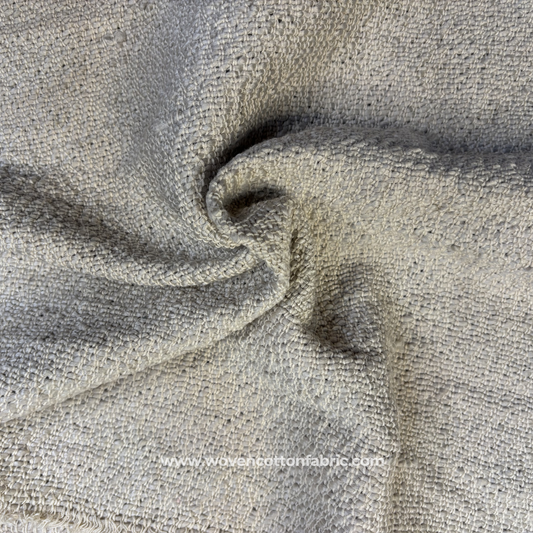 Natural Off-White Rustic Slub Tweed Cotton Handloom Fabric, Per Meter