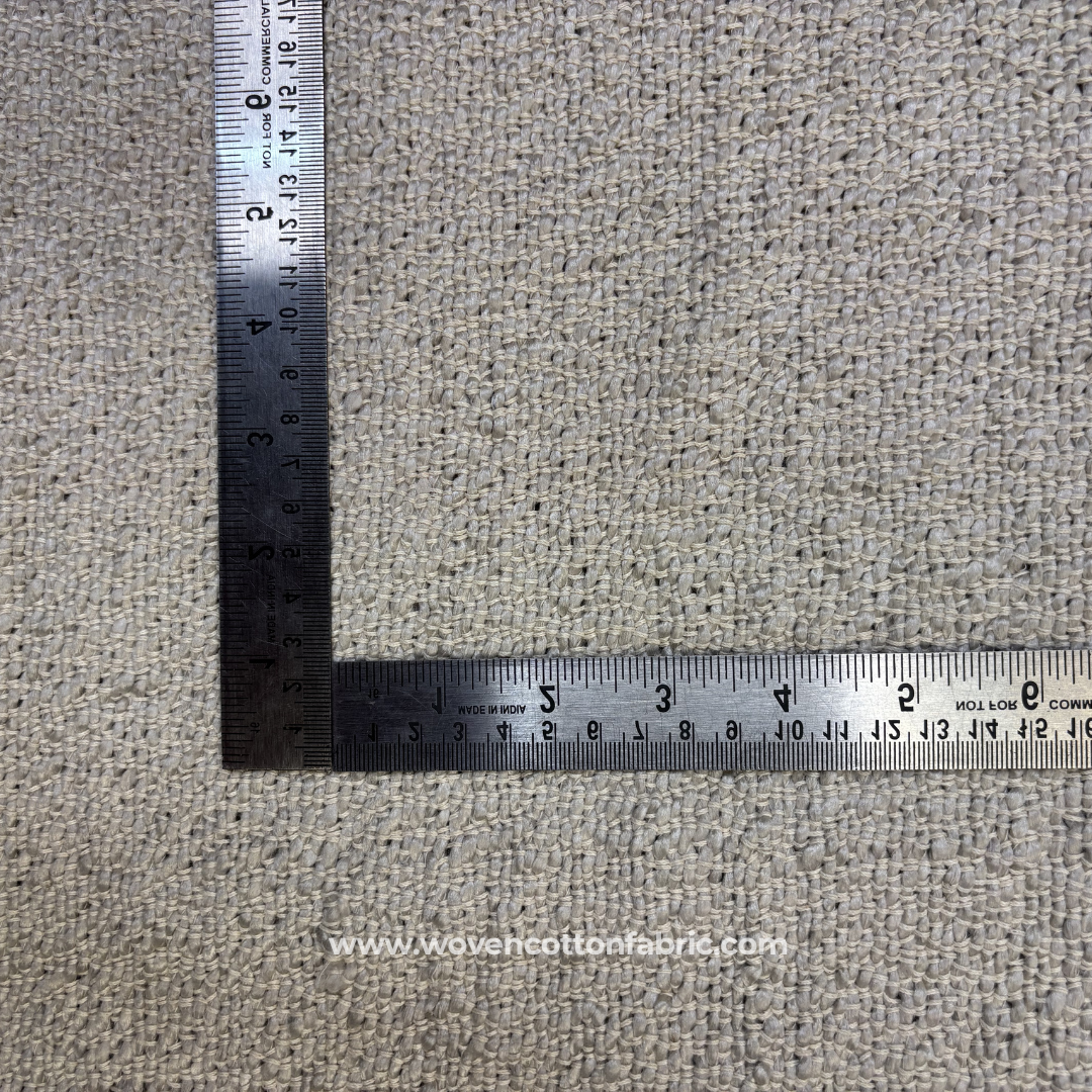 Natural Off-White Rustic Slub Tweed Cotton Handloom Fabric, Per Meter