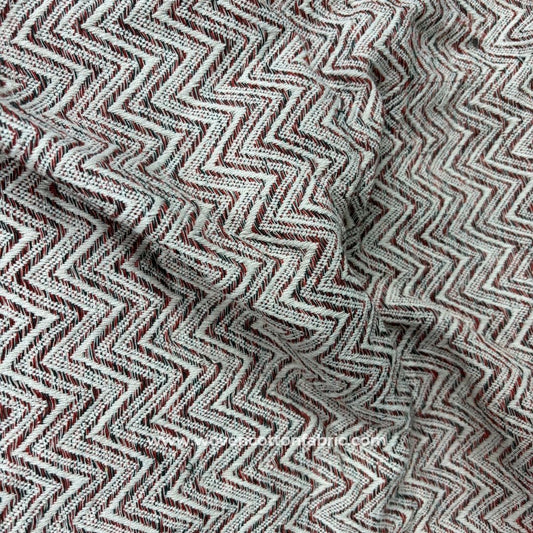 Sinuo Weave White Cotton Jacquard Fabric ,A4 Swatch