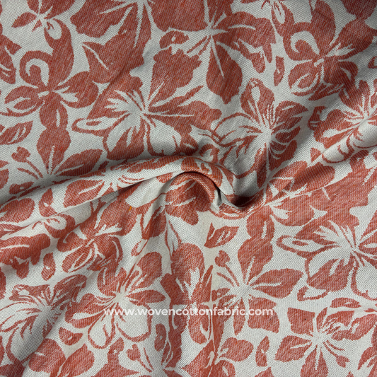 Flowers n Petals Cotton Jacquard Fabric, Per Meter