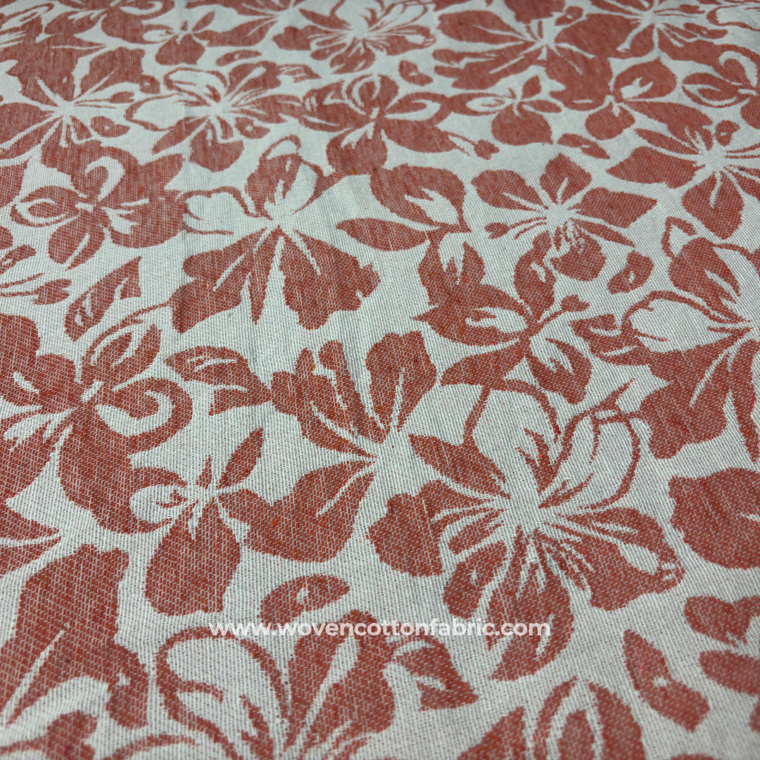 Flowers n Petals Cotton Jacquard Fabric, Per Meter