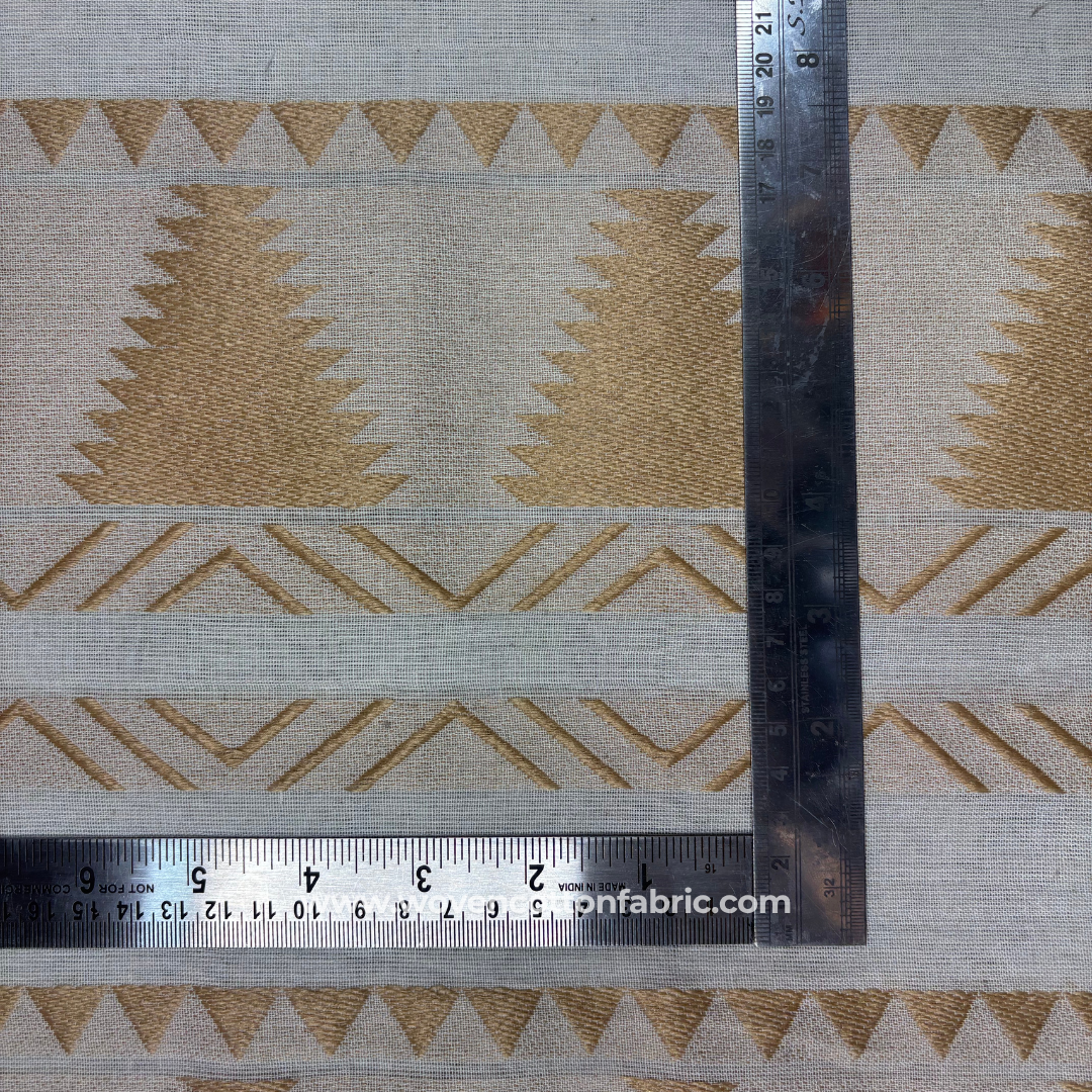 Desert Dawn Stripe Cotton Jacquard Fabric, Per Meter