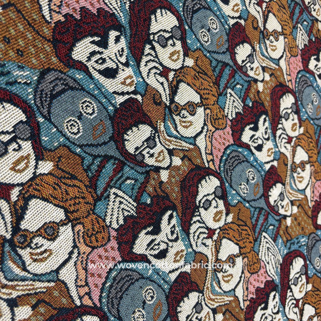 Feminism Cotton Jacquard Fabric, Per Meter