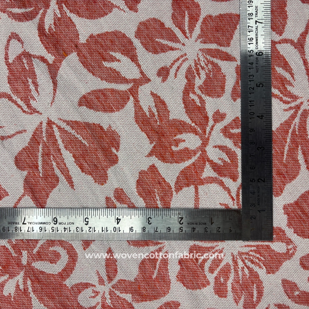 Flowers n Petals Cotton Jacquard Fabric, Per Meter