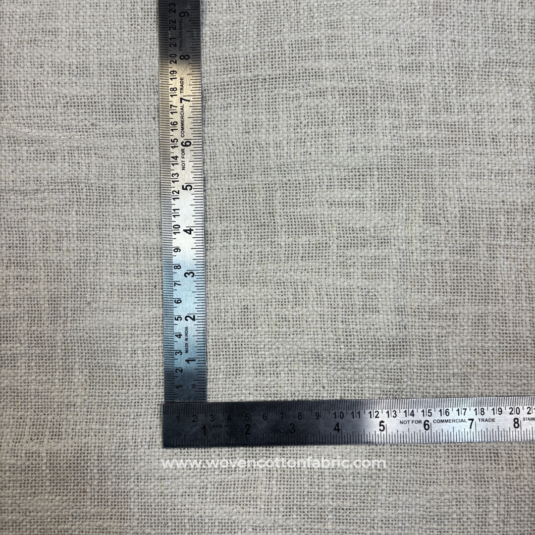 Off White Slub Cotton TNT Fabric, Per Meter