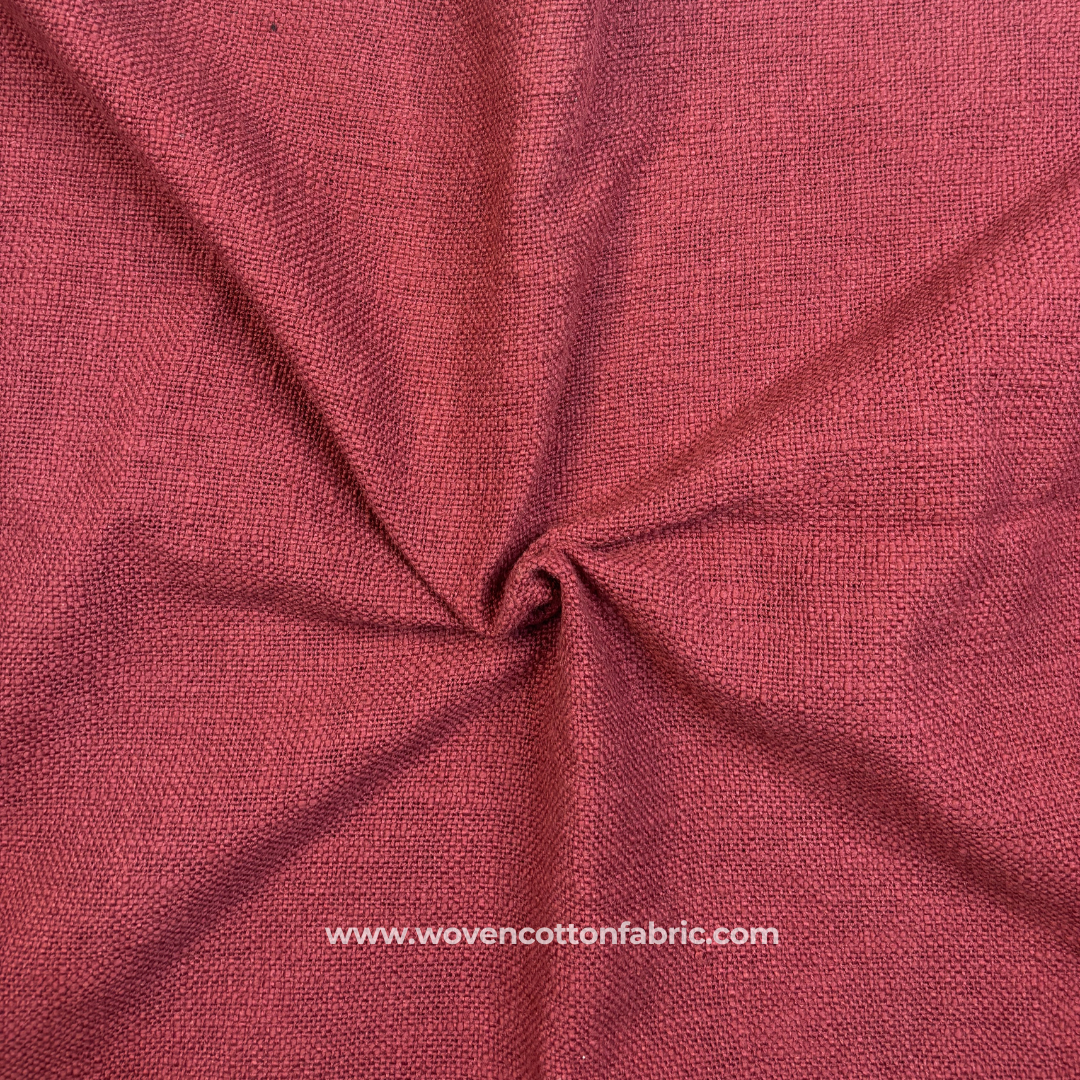 Rustic Red Slub Cotton TNT Fabric, Per Meter