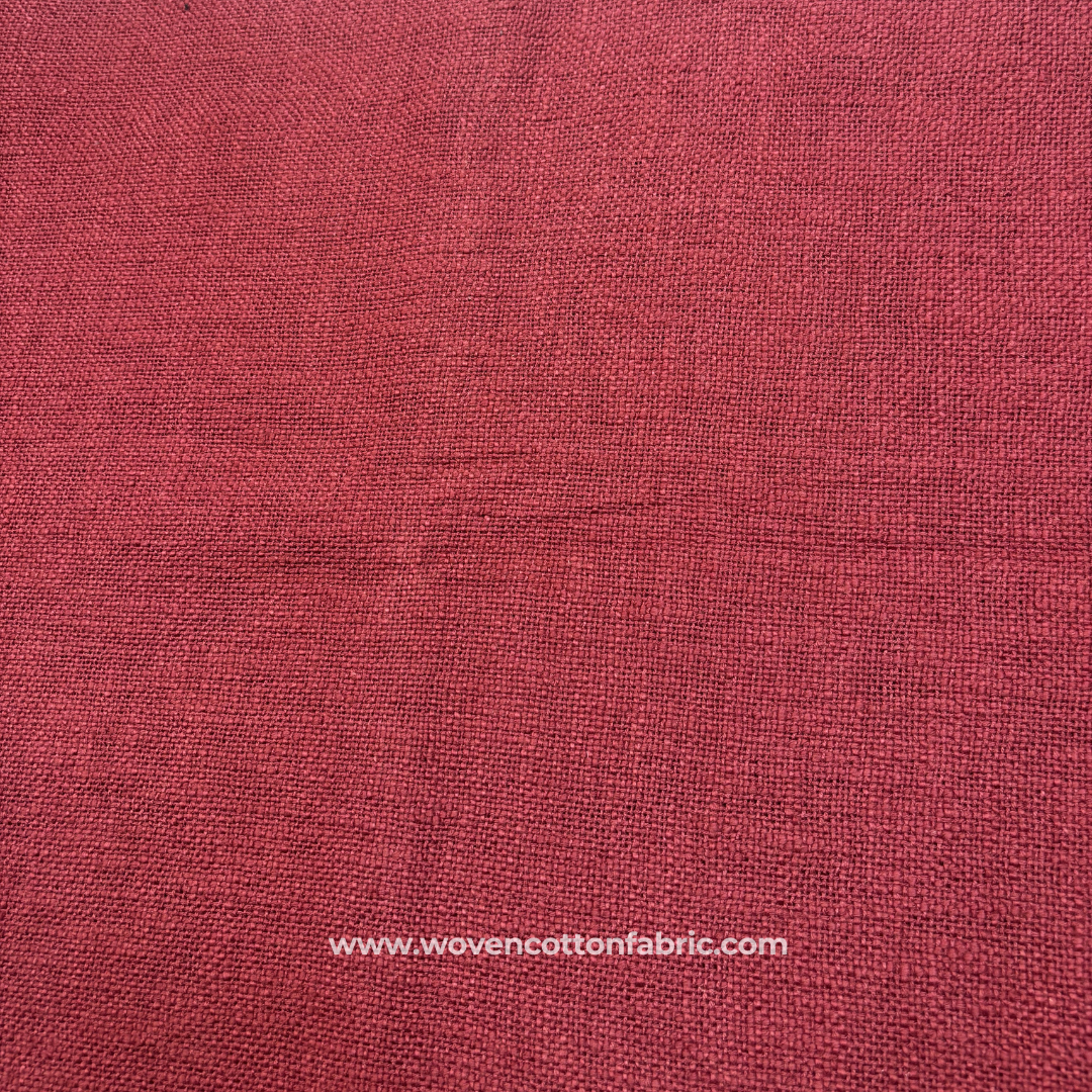 Rustic Red Slub Cotton TNT Fabric, Per Meter