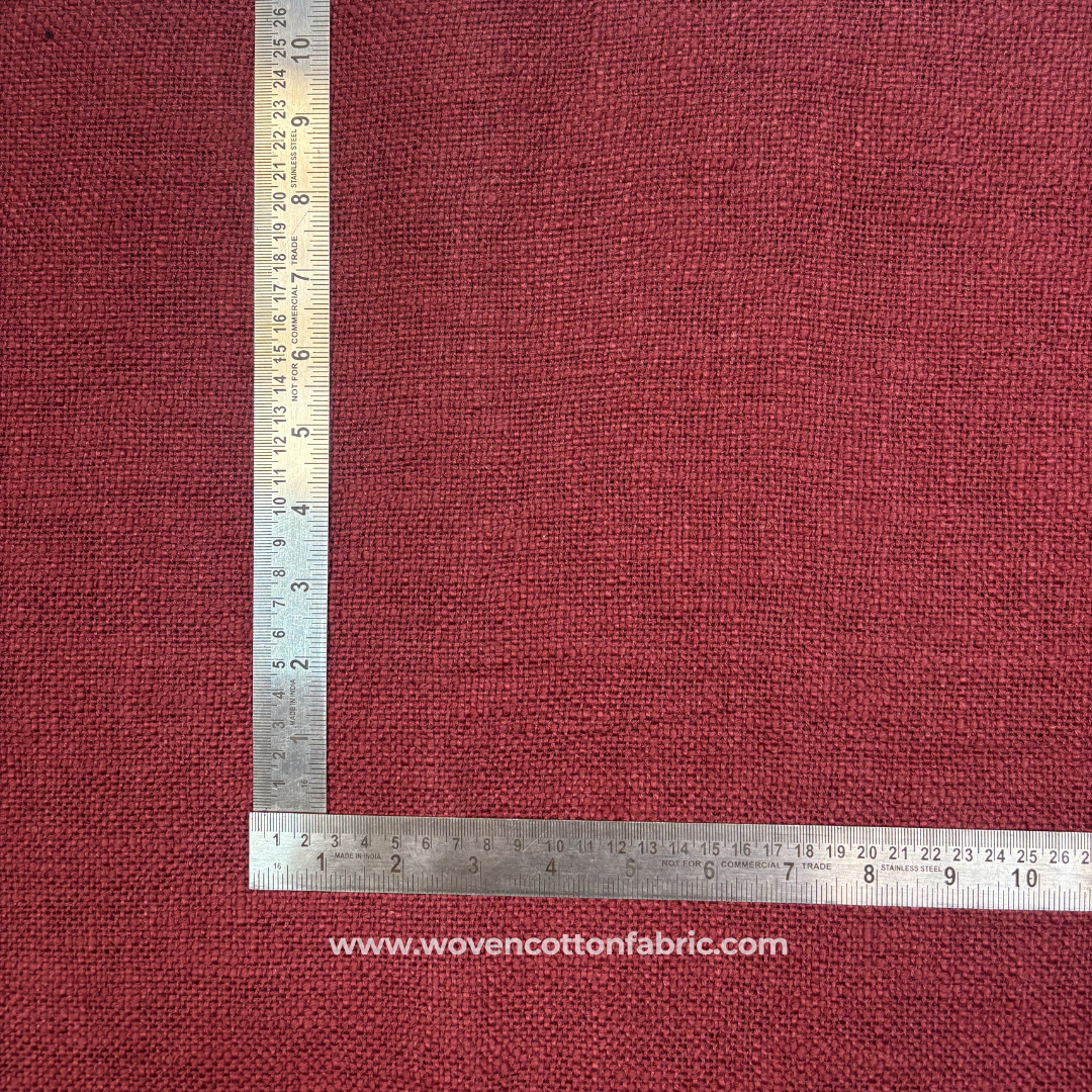 Rustic Red Slub Cotton TNT Fabric, Per Meter