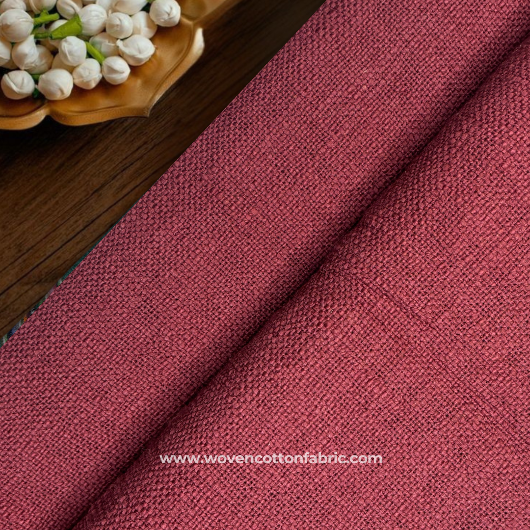 Rustic Red Slub Cotton TNT Fabric, Per Meter