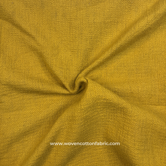Lemon Yellow Slub Cotton TNT Fabric, Per Meter