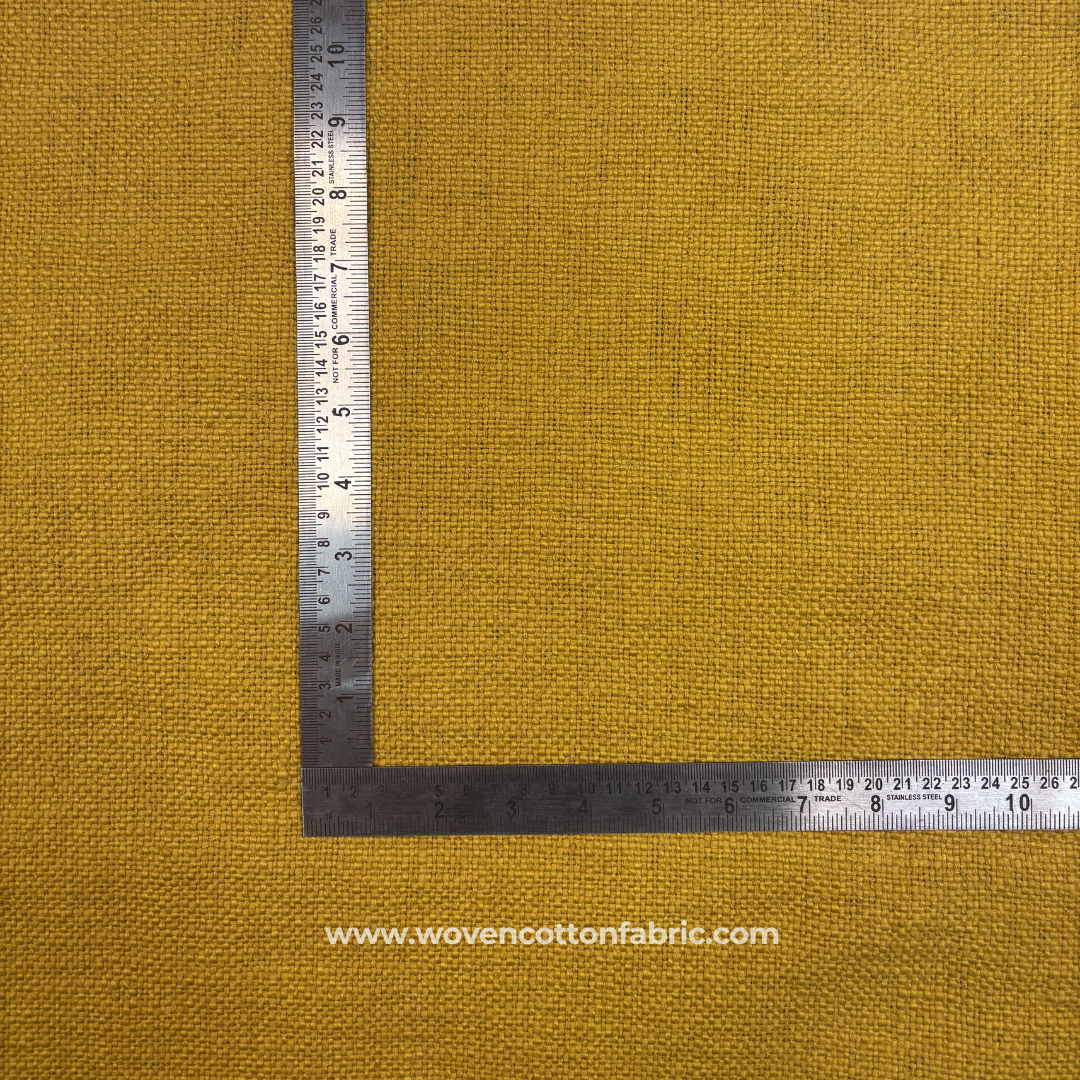 Lemon Yellow Slub Cotton TNT Fabric, Per Meter