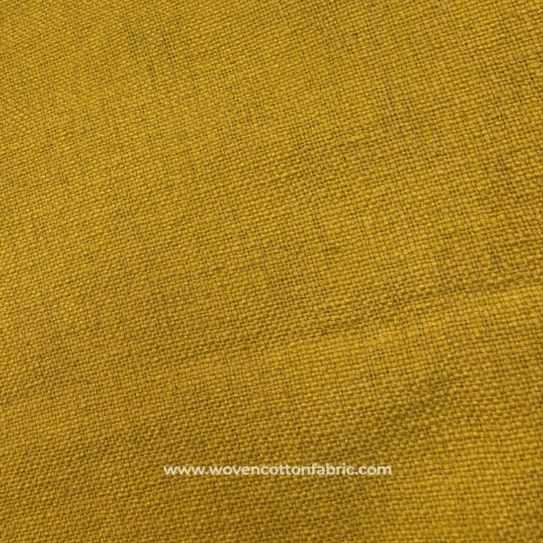 Lemon Yellow Slub Cotton TNT Fabric, Per Meter