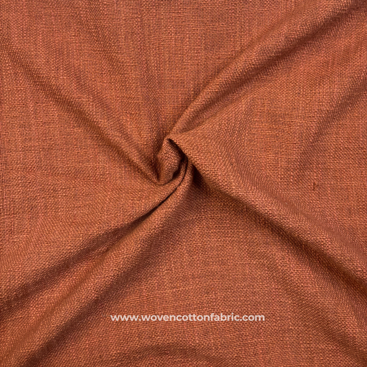 Honey Brown Slub Cotton TNT Fabric, Per Meter