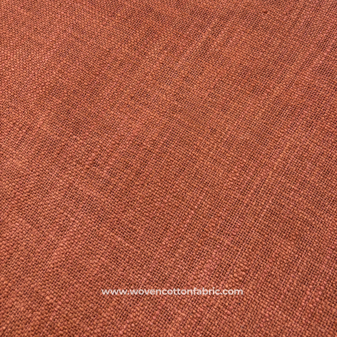Honey Brown Slub Cotton TNT Fabric, Per Meter