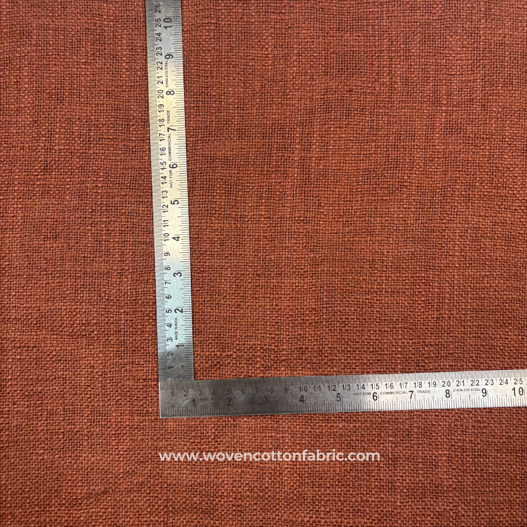 Honey Brown Slub Cotton TNT Fabric, Per Meter