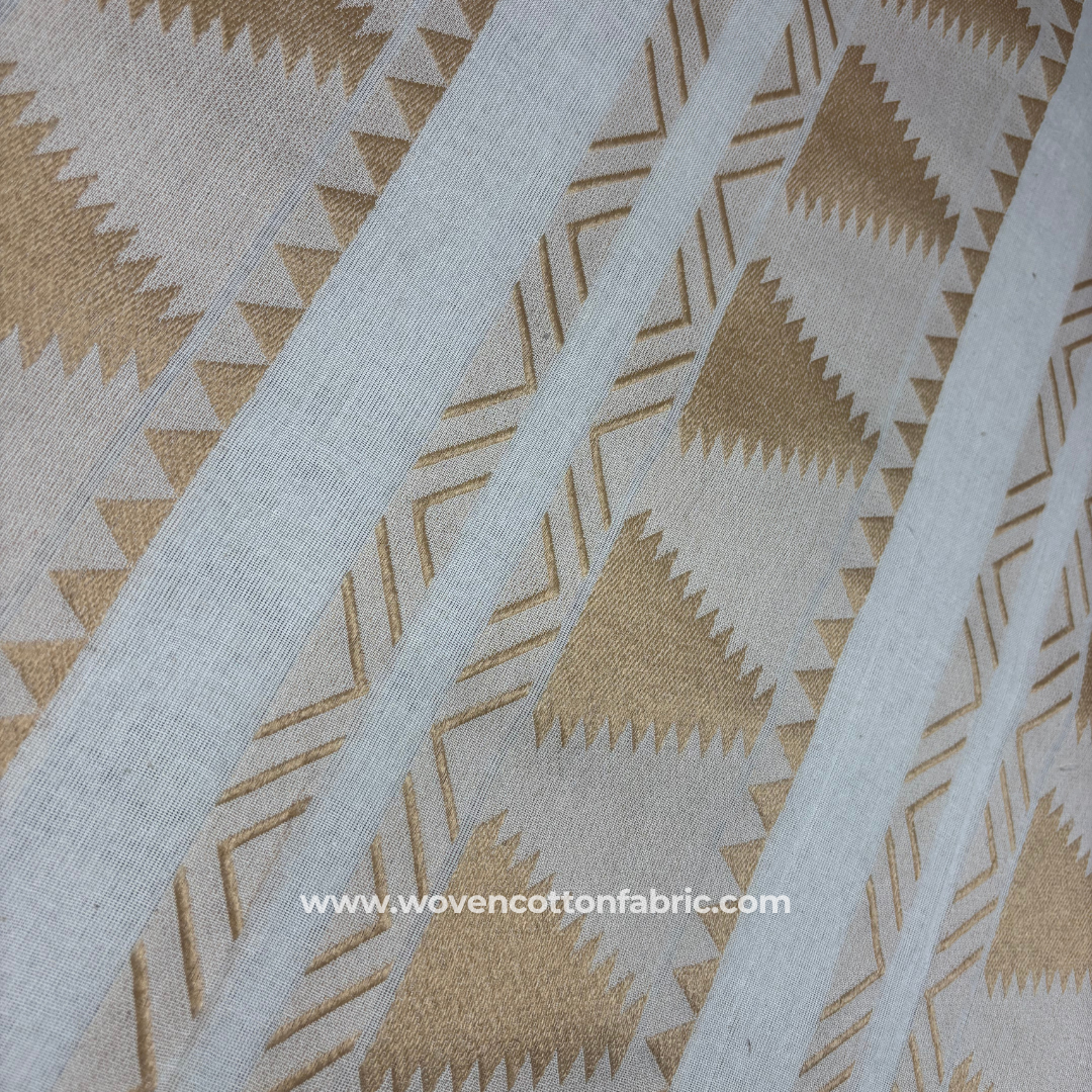 Desert Dawn Stripe Cotton Jacquard Fabric, Per Meter