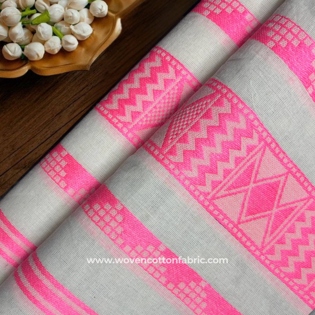 Pattern Prism Pink Jacquard Fabric, Per Meter