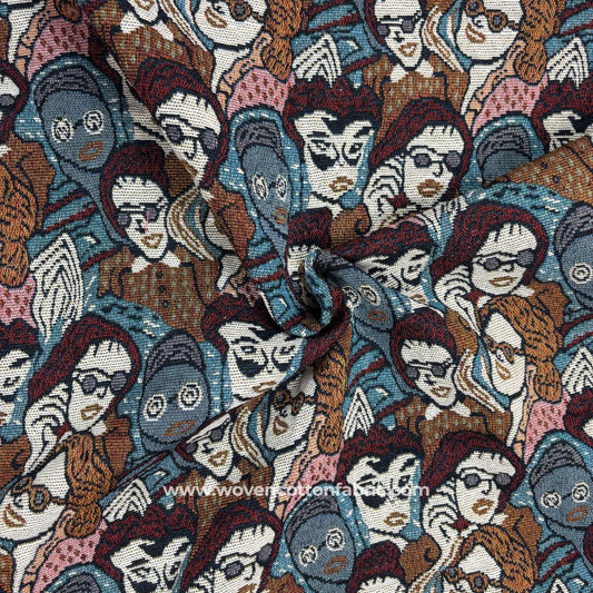 Feminism Cotton Jacquard Fabric, Per Meter