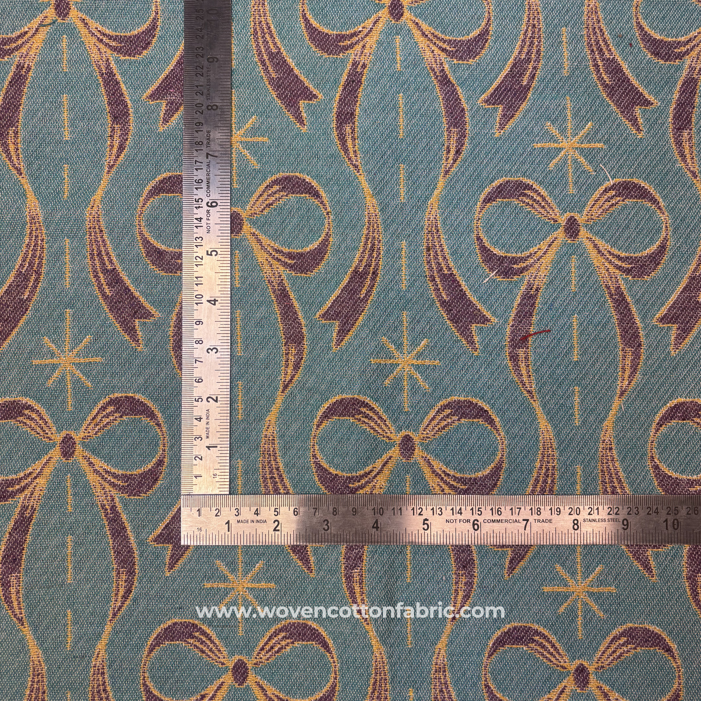 Gilded Ribbon Bow Home Decor Fabric, Jacquard Fabric, Per Meter