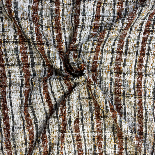 Multi Color Textured Slub Check Cotton Handloom Fabric Per Meter
