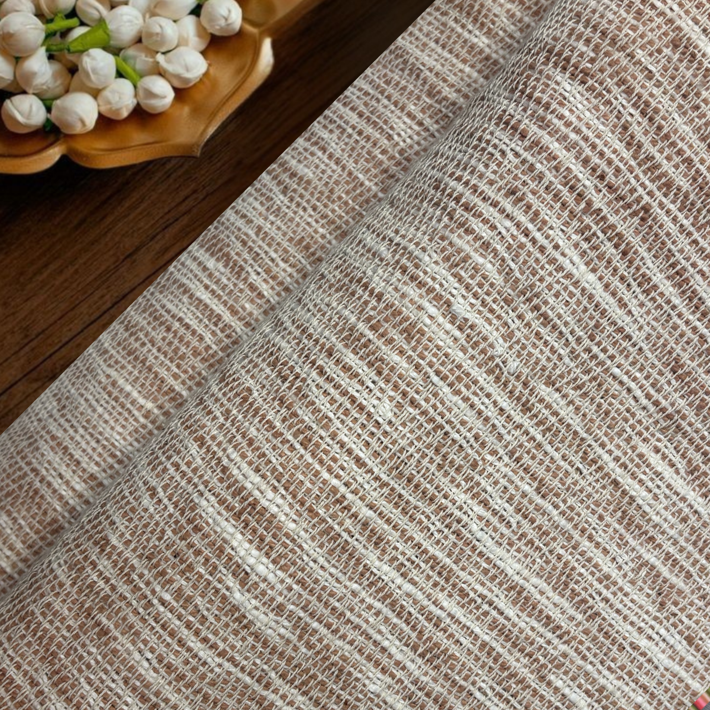 Textured Woven Slub Cotton Fabric, Jacquard Fabric, Per Meter