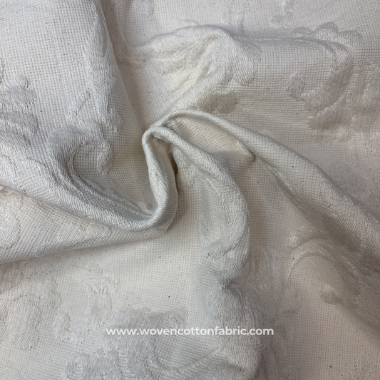 Large-Scale Floral Damask Jacquard Woven Cotton Upholstery, Jacquard Fabric, Per Meter
