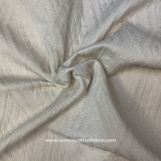 Textured Woven Diamond Jacquard Cotton Fabric, Per Meter