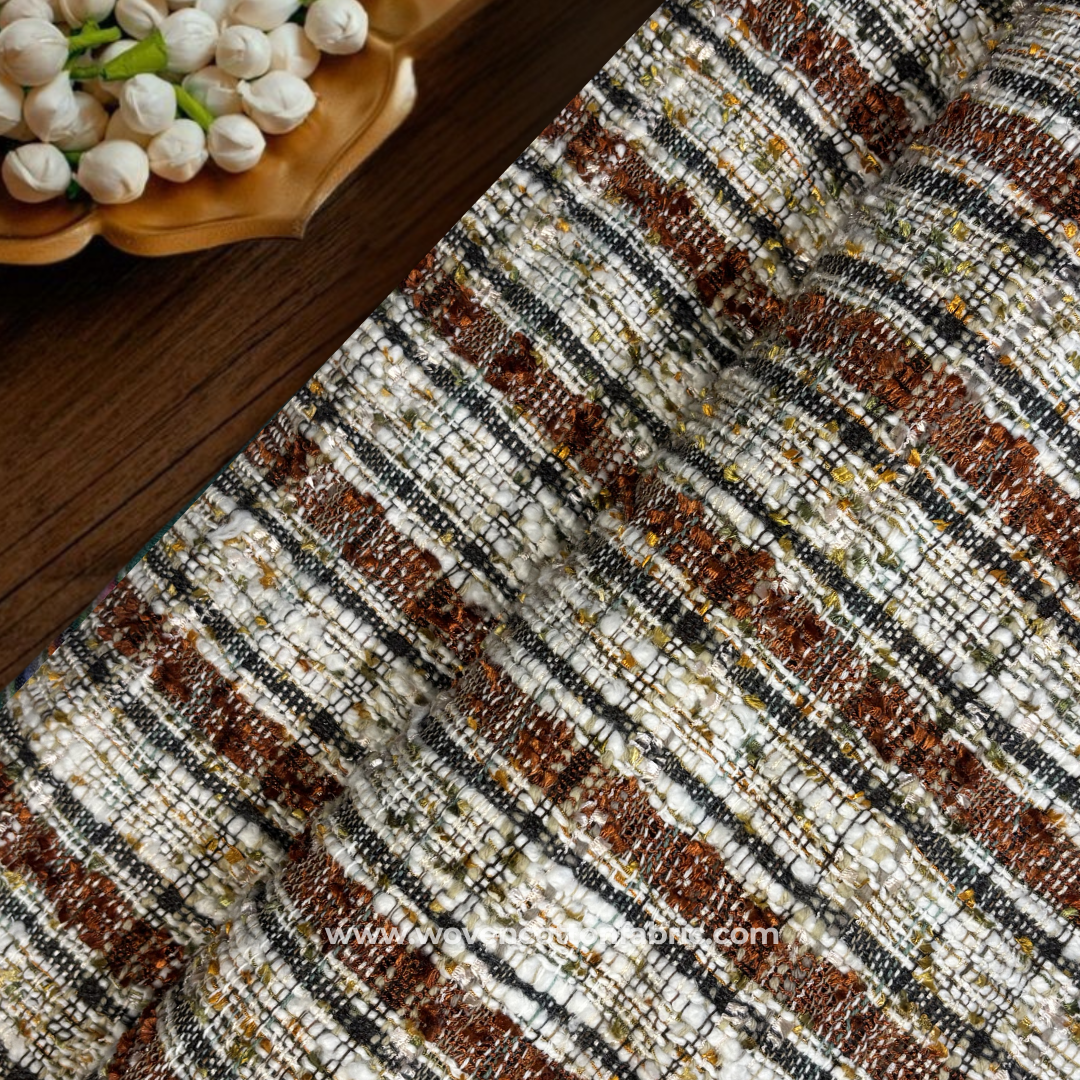 Multi Color Textured Slub Check Cotton Handloom Fabric Per Meter