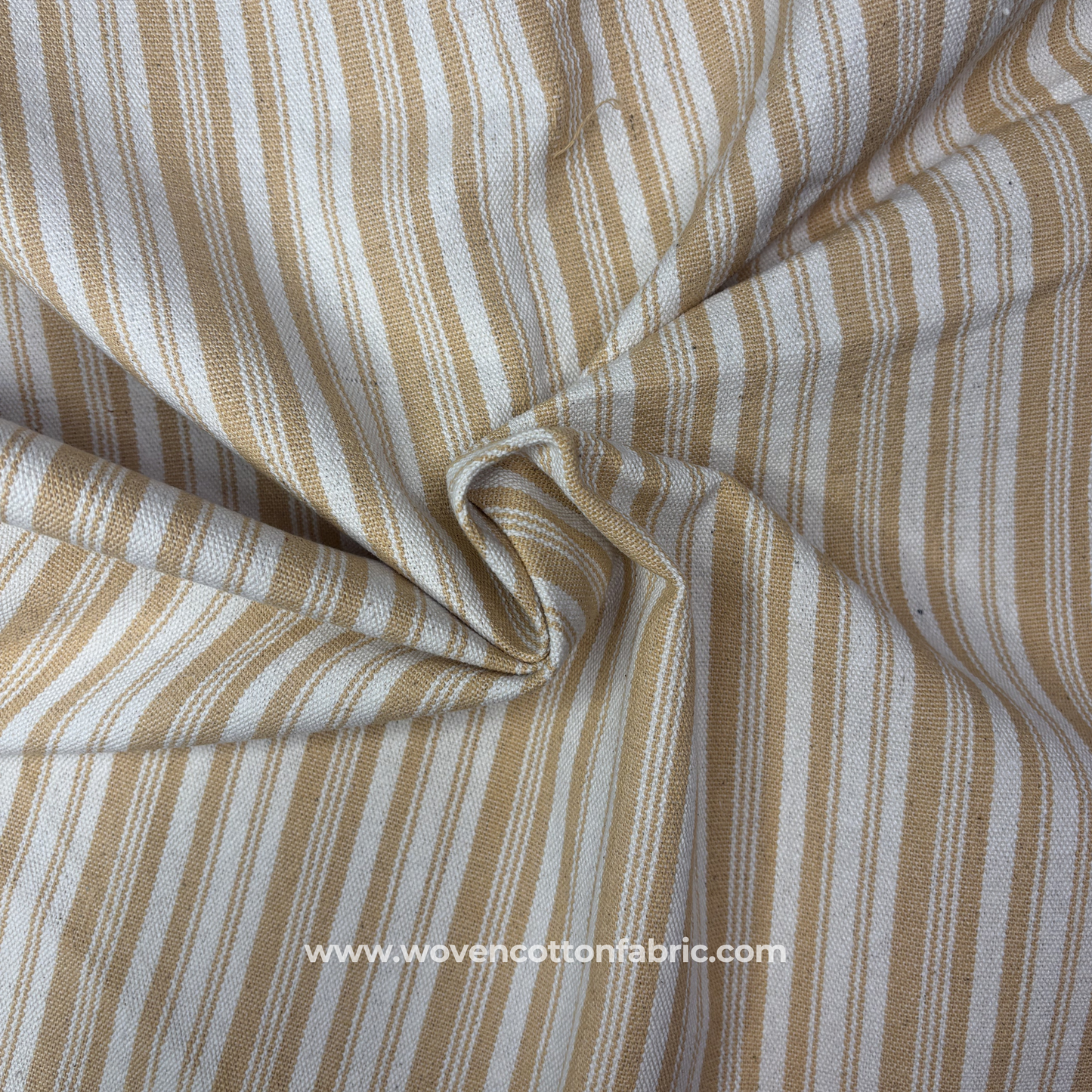 Natural Cotton Ticking Stripe Woven Fabric, Per Meter