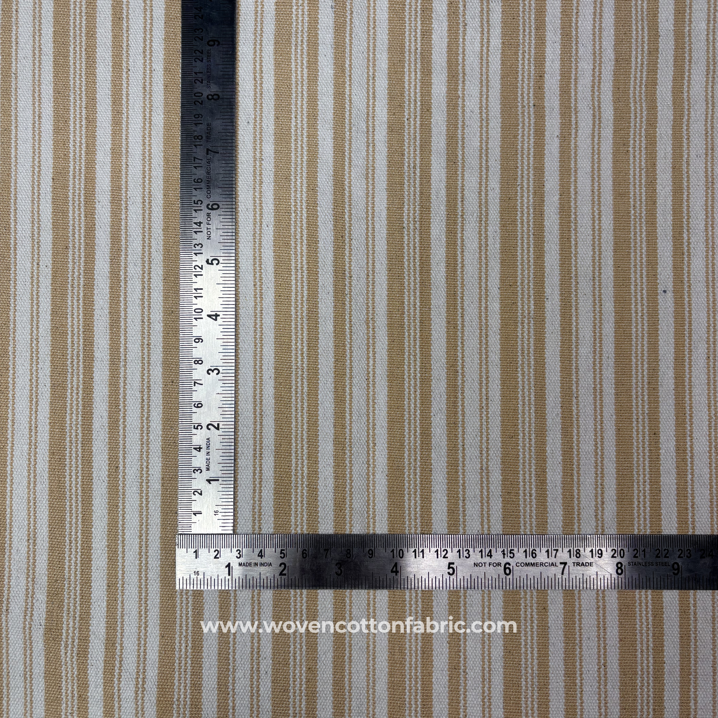 Natural Cotton Ticking Stripe Woven Fabric, Per Meter