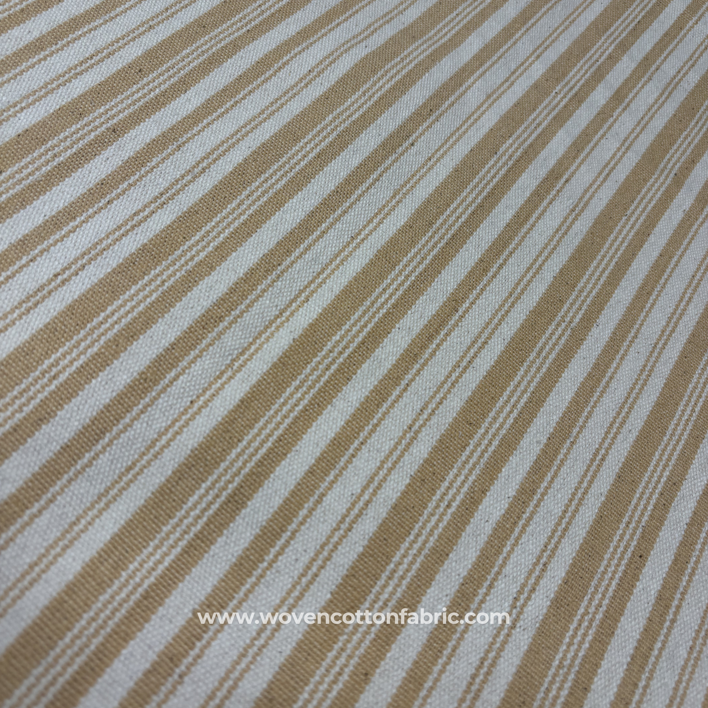 Natural Cotton Ticking Stripe Woven Fabric, Per Meter