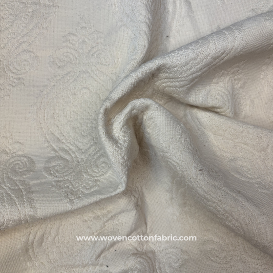 Vintage Paisley Damask Upholstery Fabric, Per Meter