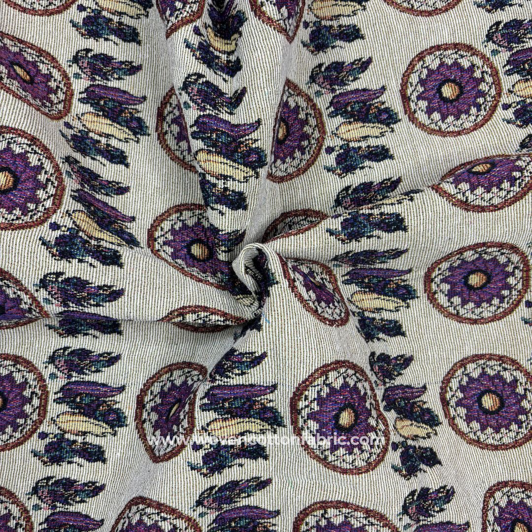 Mystic Mandala Cotton Jacquard Fabric, Per Meter