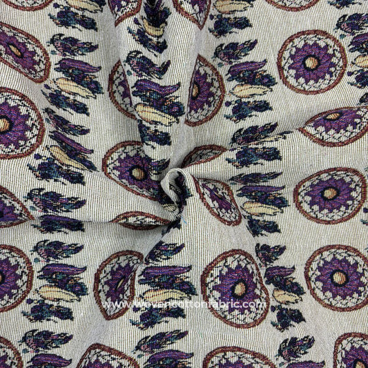 Mystic Mandala Cotton Jacquard Fabric, Per Meter