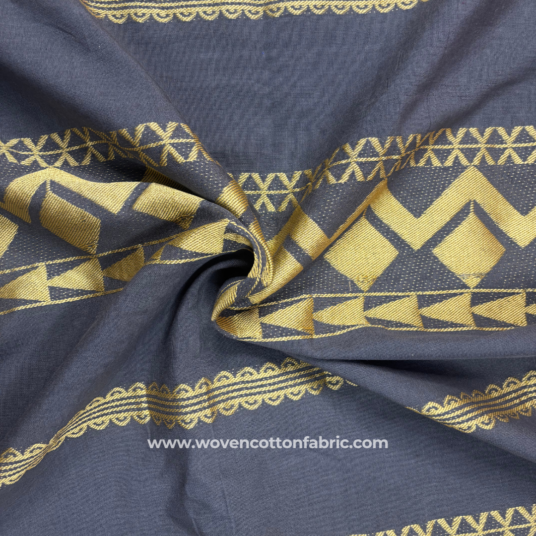 Royal Chevron Cotton Jacquard Fabric, Per Meter