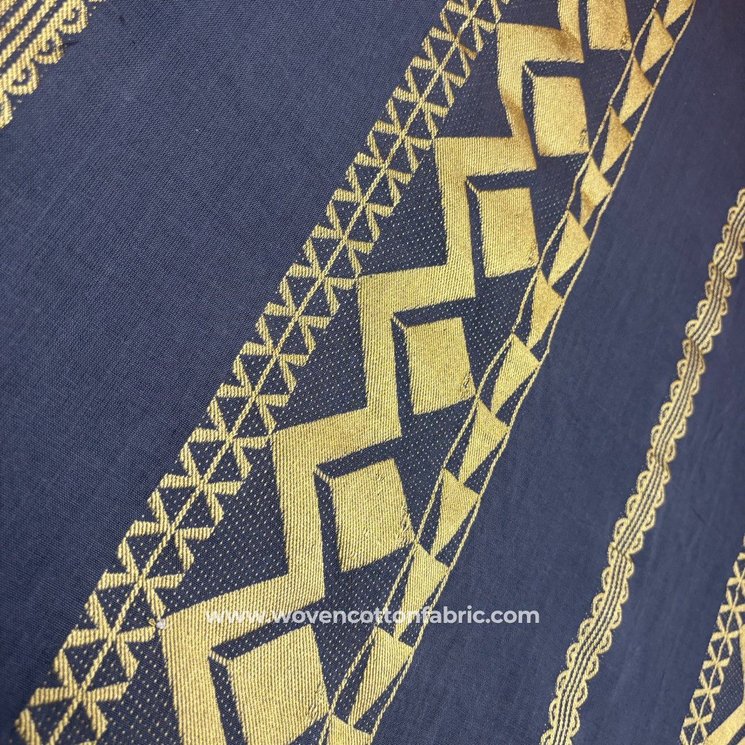 Royal Chevron Cotton Jacquard Fabric, Per Meter