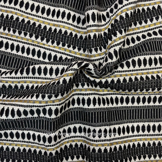 Capsule Black Jacquard Cotton Fabric for Designers, Per Meter