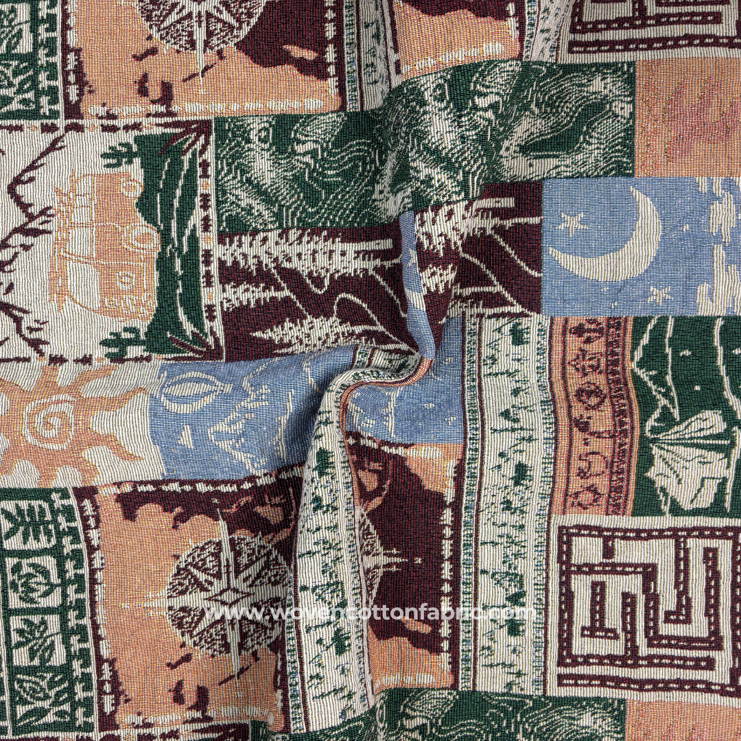 Mosaic Cotton Jacquard Fabric, Per Meter