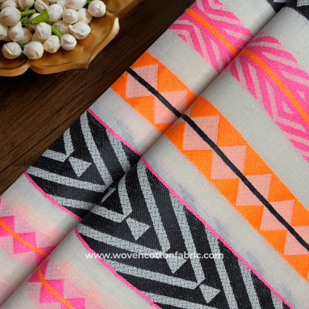 LoomGrid Cotton Jacquard Fabric, Per Meter